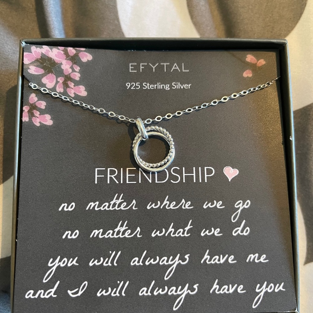 Sterling Silver Efytal Friendship Necklace “NEW”